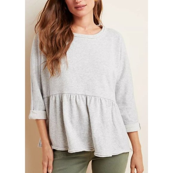 Anthropologie Tops - Anthropologie Saturday Sunday Colleen Babydoll Sweatshirt Grey-sz Medium